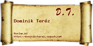Dominik Teréz névjegykártya